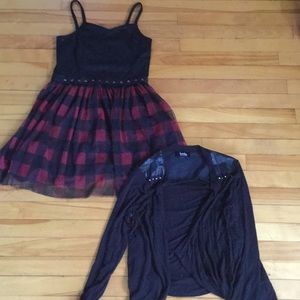 Sally Miller Red and Black Dress w/ Black Jacket